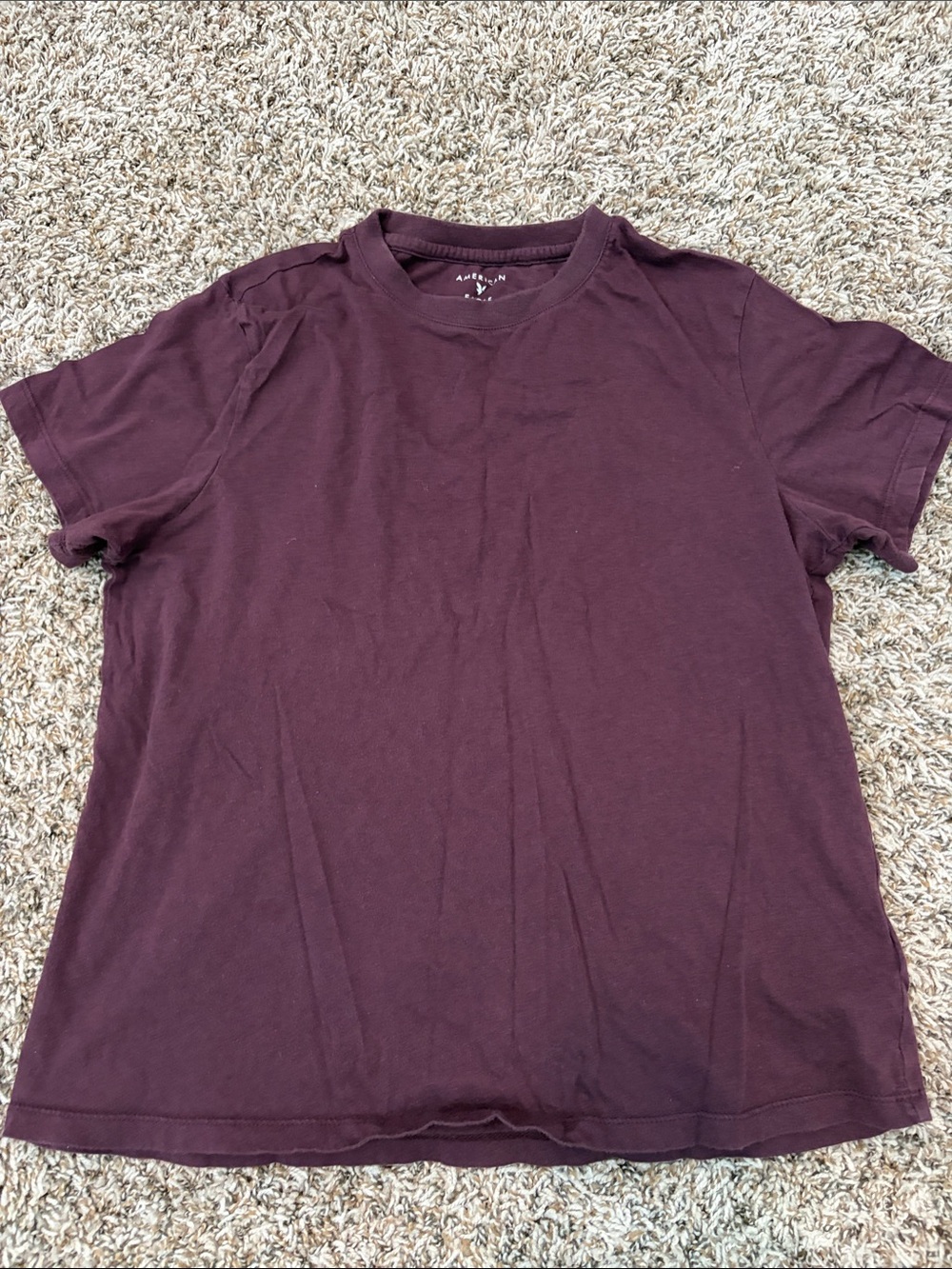 American Eagle Burgundy Crew Neck Tee